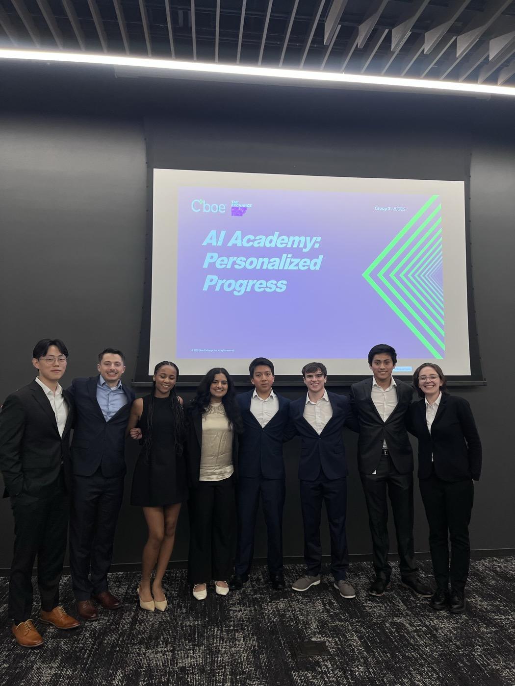 Marcelo Moreno with his team at the Cboe Intern Summit